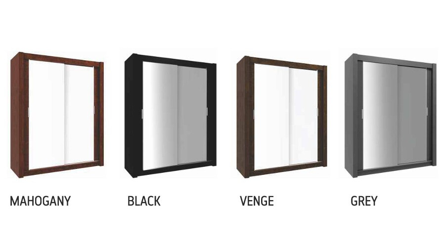 Chico 71-inch 2-Door Wood Wardrobe with Mirror