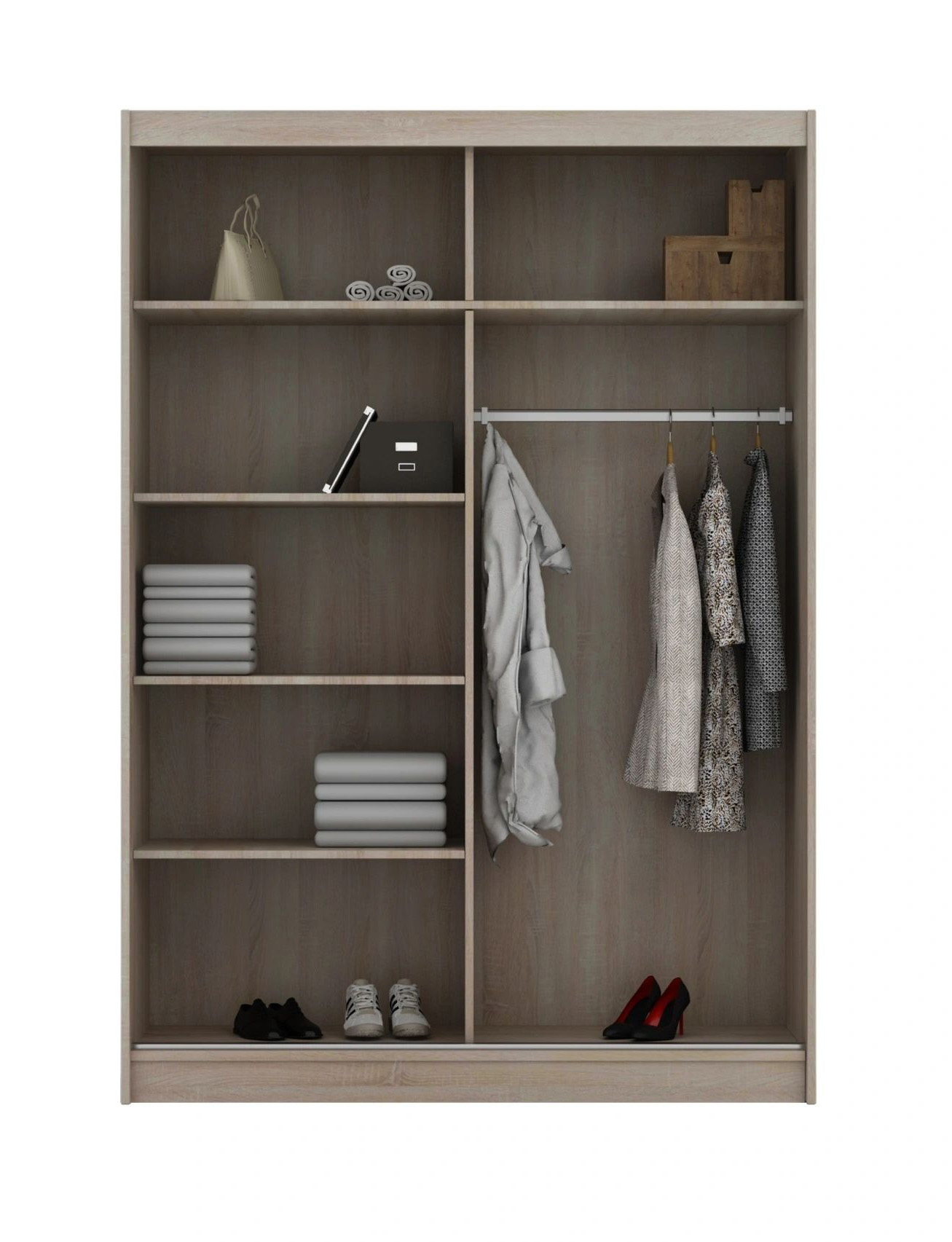Chico 71-inch 2-Door Wood Wardrobe with Mirror