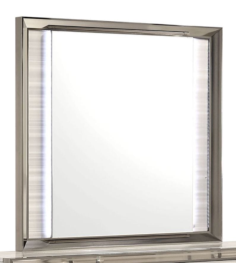 Zambrano Wood Veneer Mirror w/LED Lighting