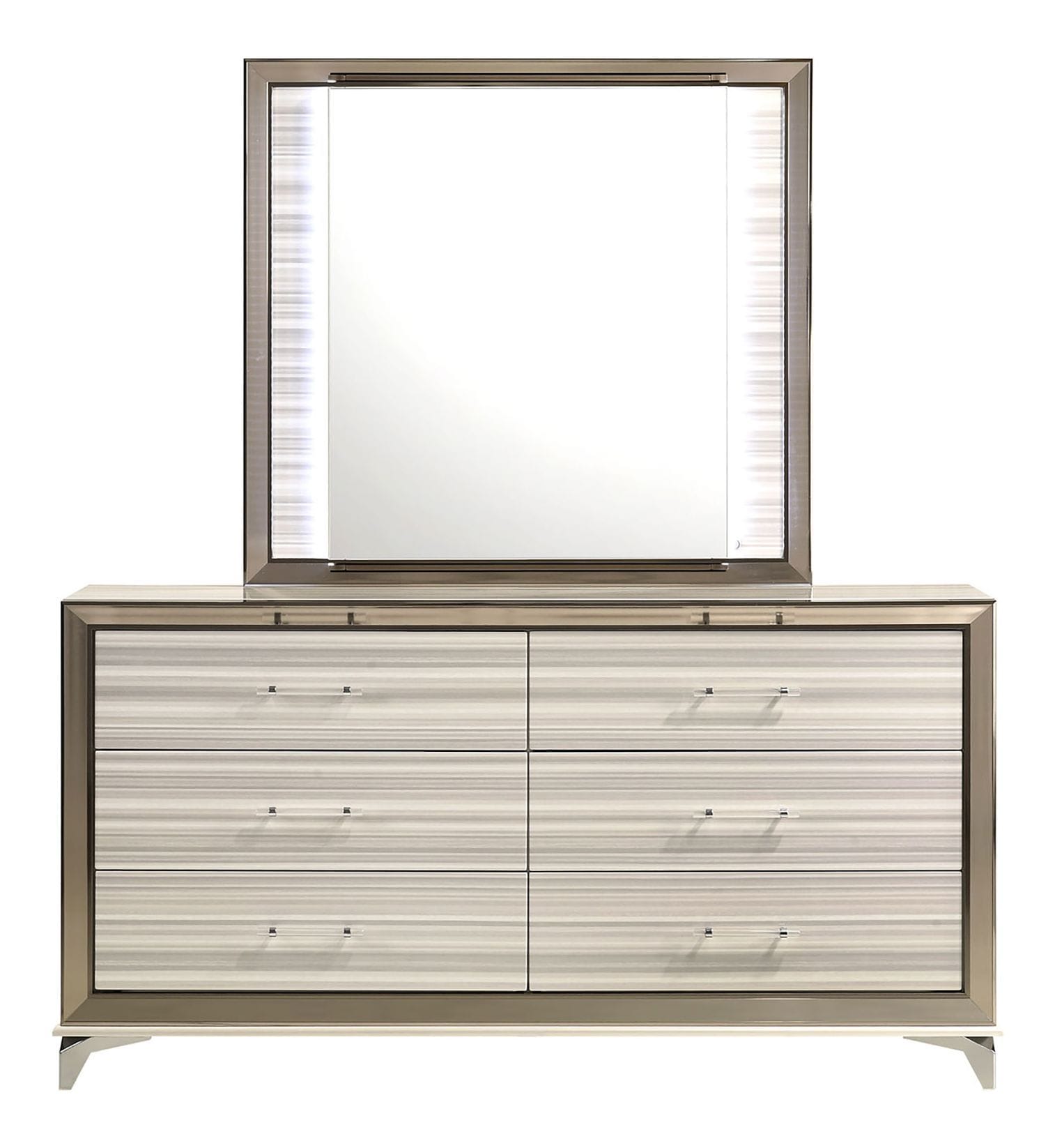 Zambrano Wood Veneer Mirror w/LED Lighting