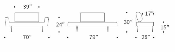 Zeal Deluxe Fabric Daybed w/Dark Wood Styletto Legs