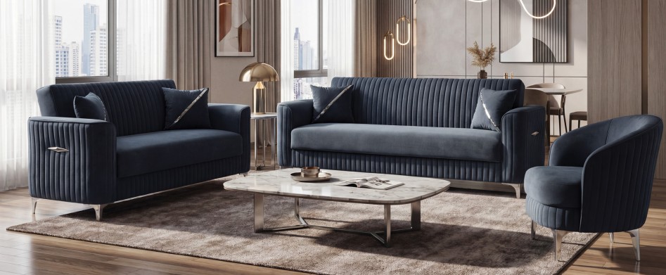 Zebra Microfiber Convertible Storage Sofa