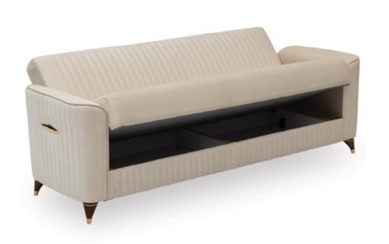 Zebra Microfiber Convertible Storage Living Room Set