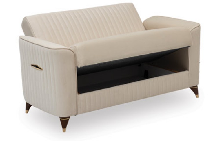 Zebra Microfiber Convertible Storage Living Room Set