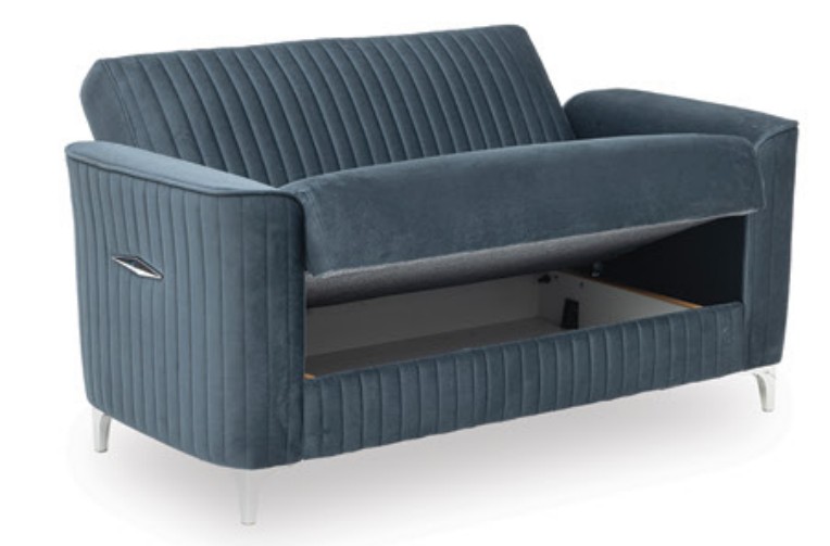 Zebra Microfiber Convertible Storage Living Room Set