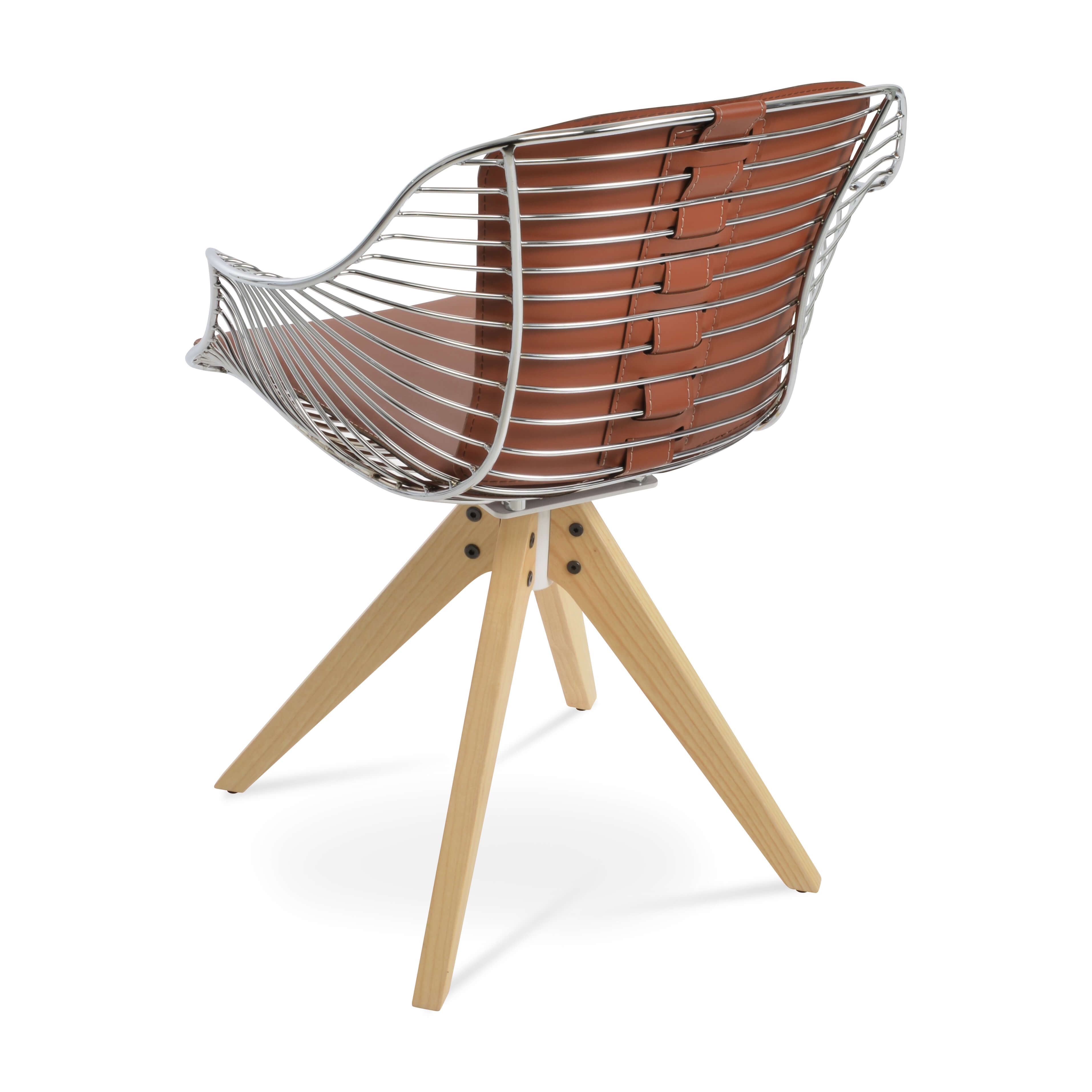 Zebra Swivel Indoor/Outdoor PU Dining Chair w/Pyramid Base