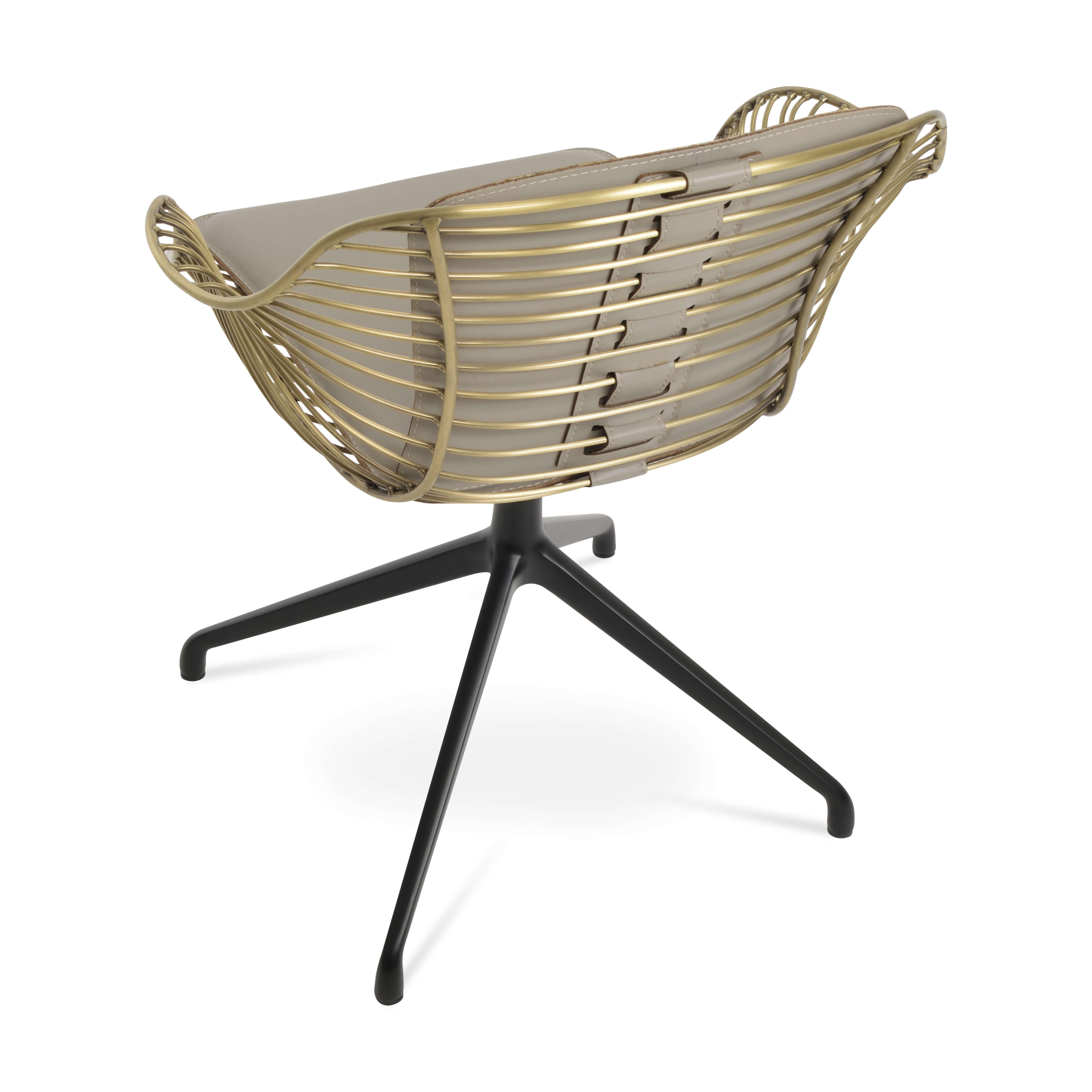Zebra Swivel Indoor/Outdoor PU Dining Chair w/Spider Base