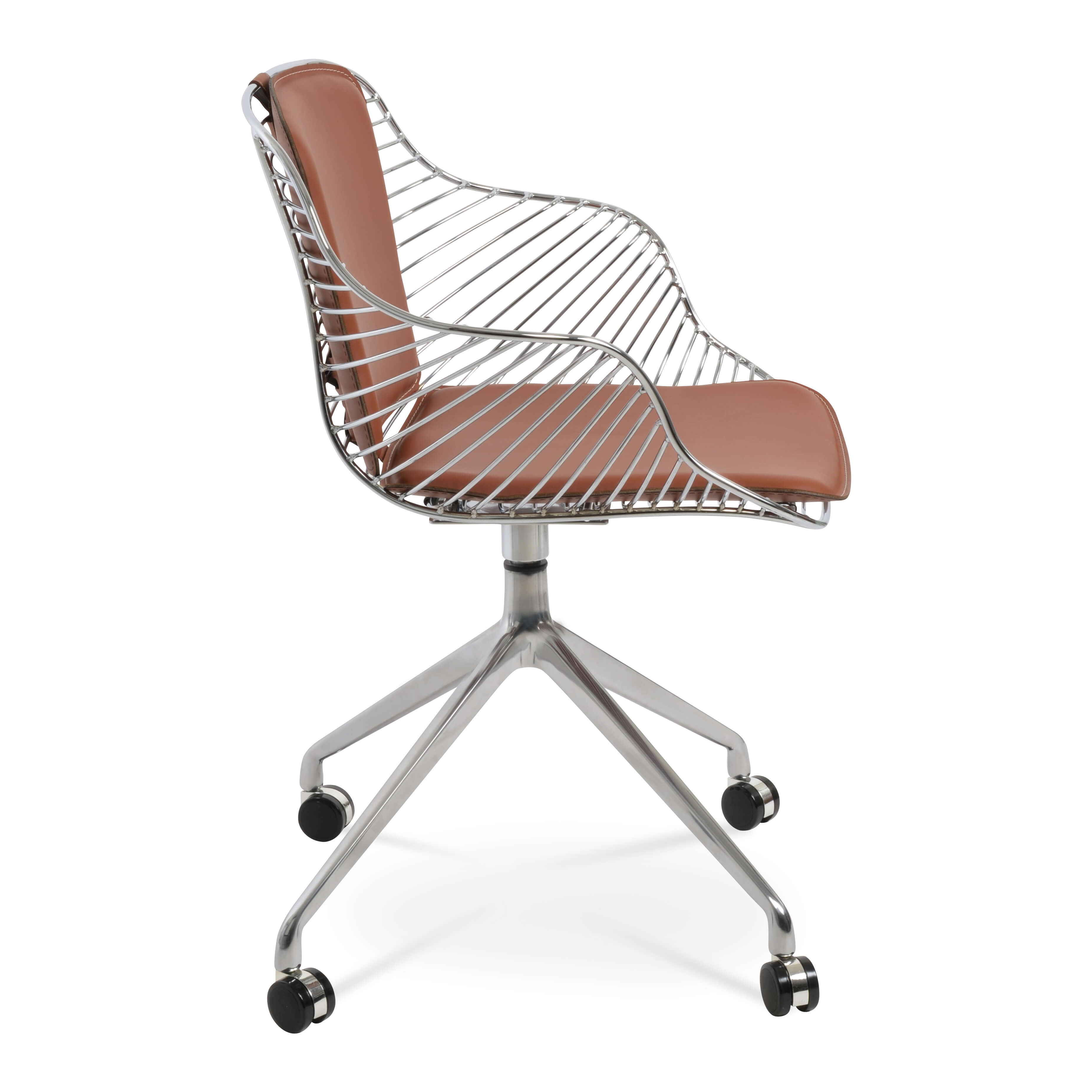 Zebra Swivel Indoor/Outdoor PU Dining Chair w/Spider Base
