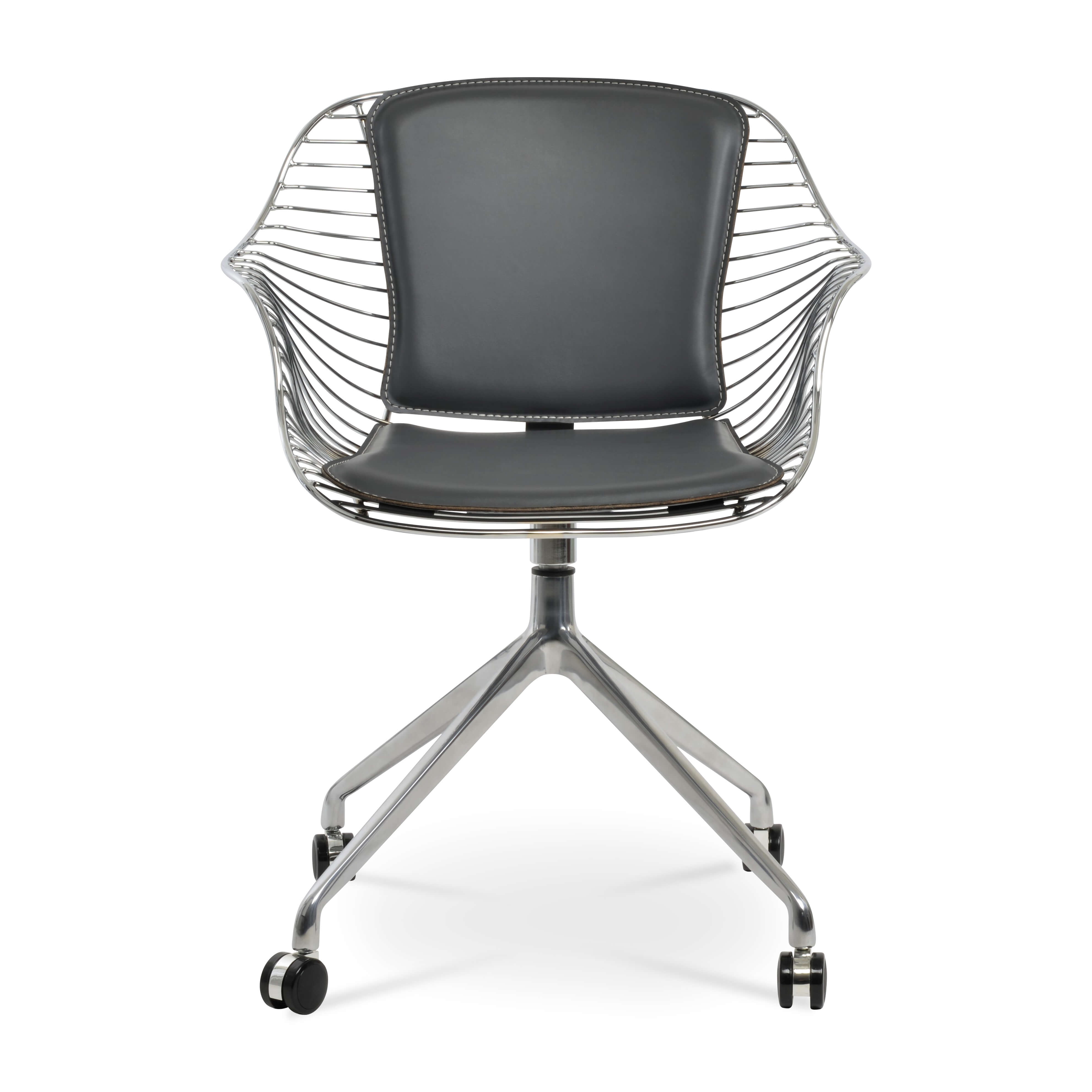 Zebra Swivel Indoor/Outdoor PU Dining Chair w/Spider Base