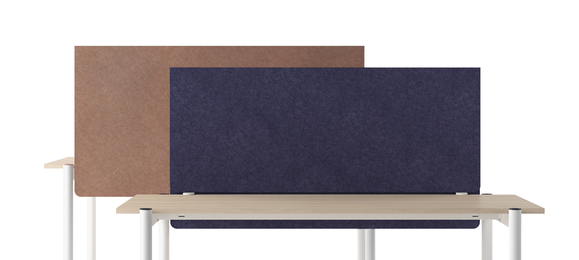 Zedo Single Office Desk w/Screen, High Table & Felt-Lined Metal Side Drawer