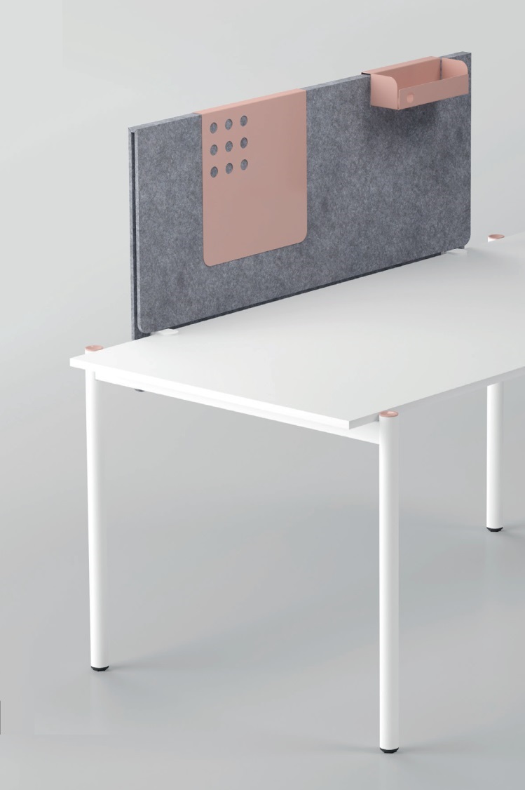 Zedo 2-Desk Office Workstation w/Hanged Pedestal & 2 Side Shelves