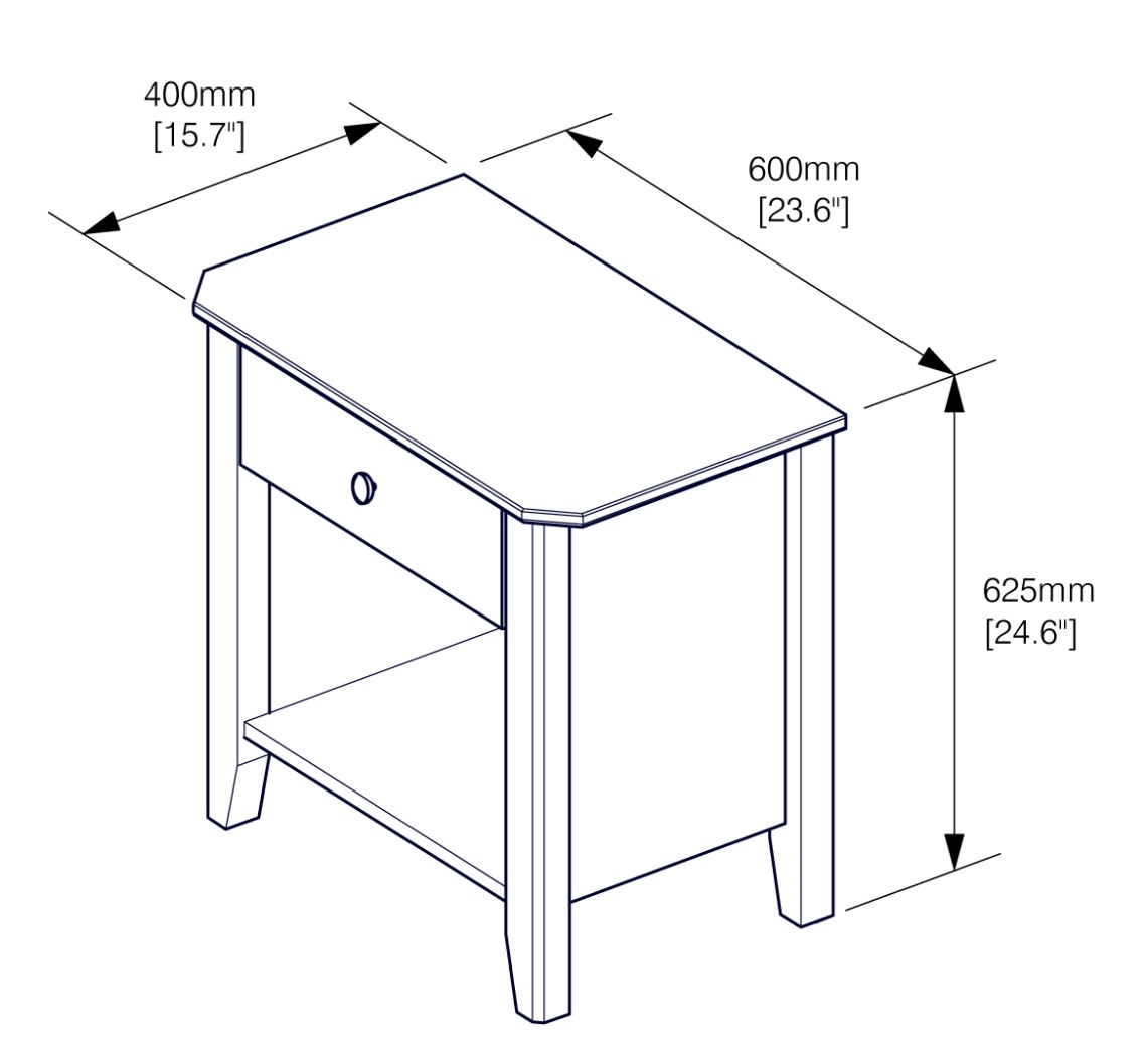 Zest Wood Nightstand w/Drawer