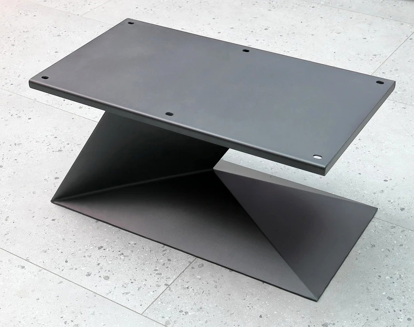 Zest Rectangular Porcelain Top Coffee Table with Z-Shaped Structural Legs