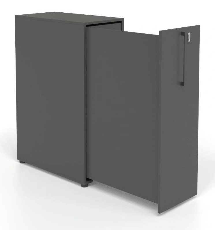 Boxi Office Lockable Storage Tower w/1 Shelf, 2 Metal Shelves & 2 Small Drawers