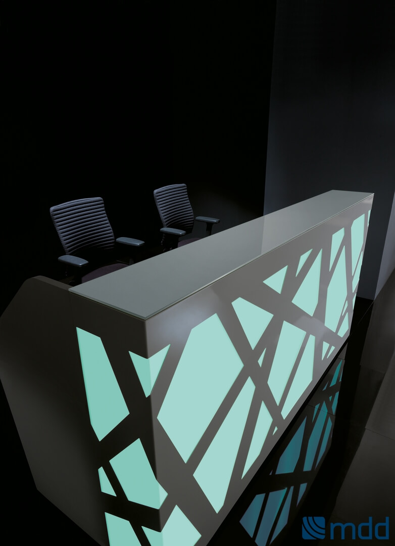 ZIG-ZAG W149" Straight Reception Desk w/RGB Light