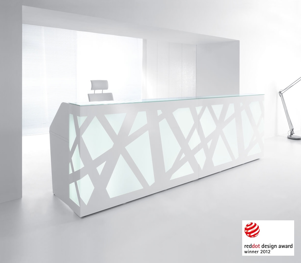 ZIG-ZAG W86" Straight Reception Desk w/RGB Light