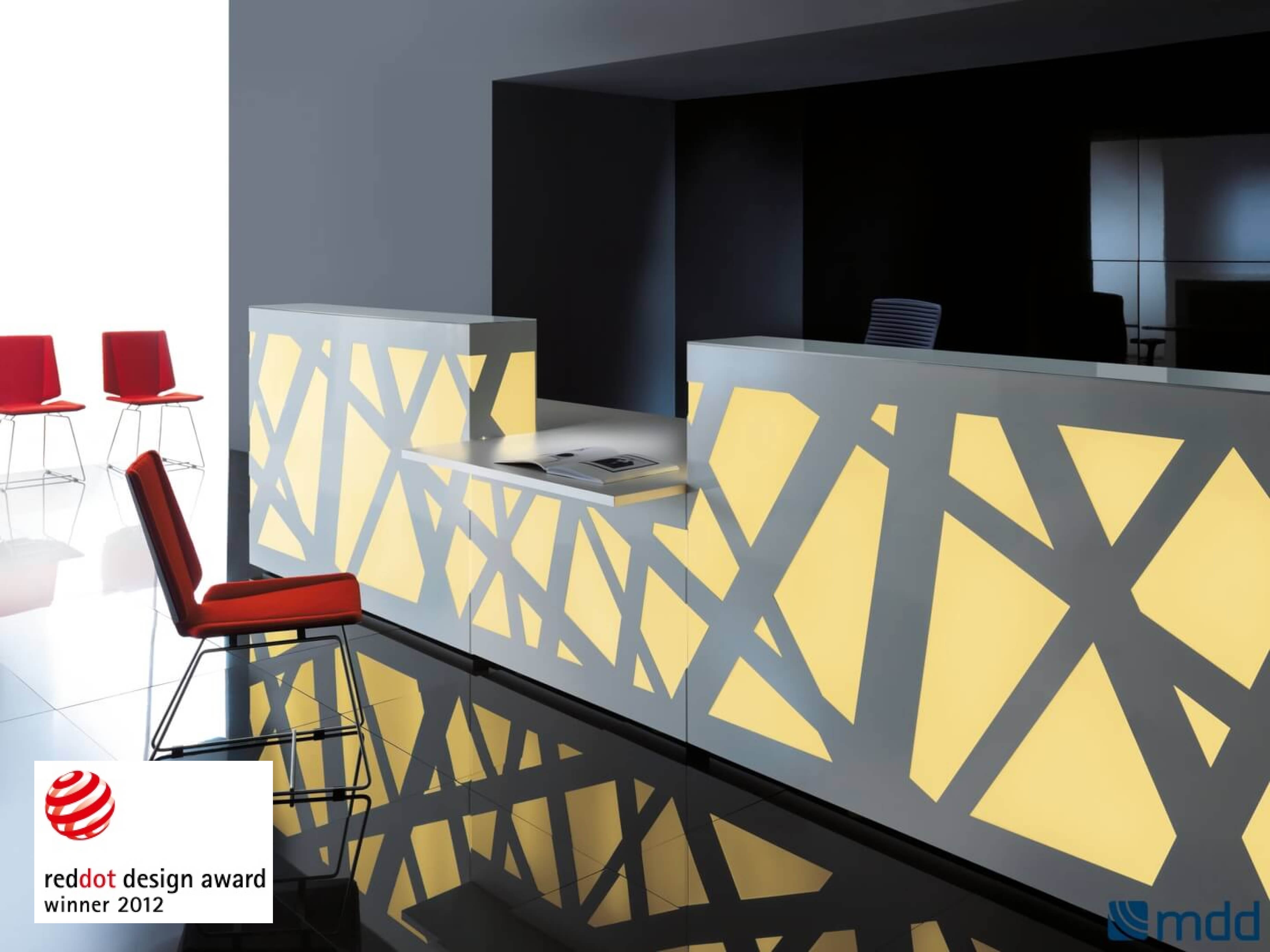 ZIG-ZAG W126" Straight Medium Reception Desk w/Counter Top w/RGB Light, ADA Compliance