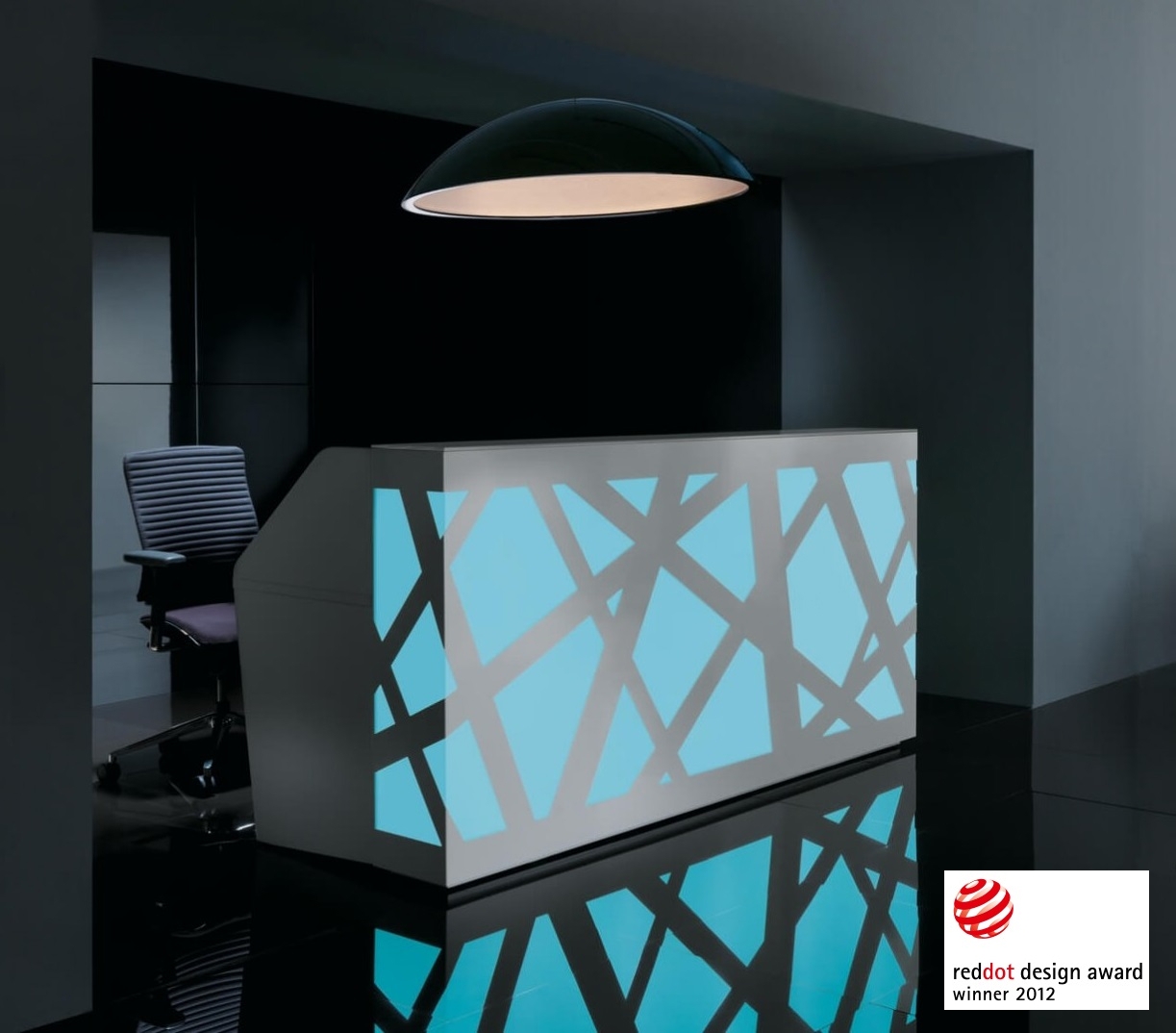 ZIG-ZAG W86" Straight Reception Desk w/RGB Light