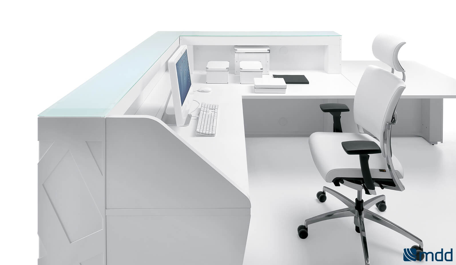 ZIG-ZAG LZG40 97" L-Shaped Reception Desk w/RGB Light