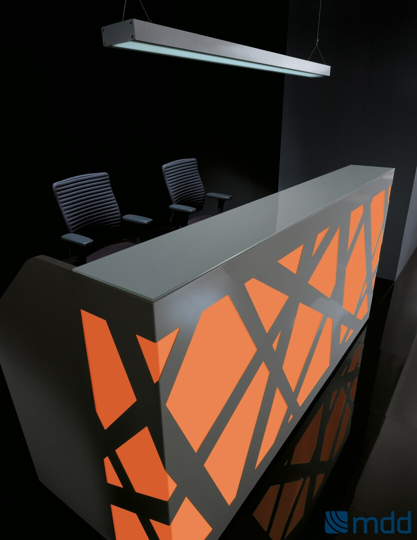 ZIG-ZAG LZG40 97" L-Shaped Reception Desk w/RGB Light