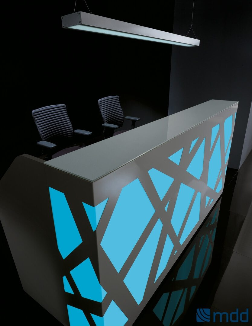 ZIG-ZAG W63" Straight Reception Desk w/RGB Light