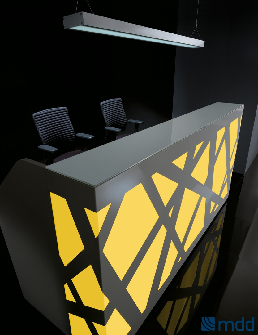 ZIG-ZAG LZG40 97" L-Shaped Reception Desk w/RGB Light