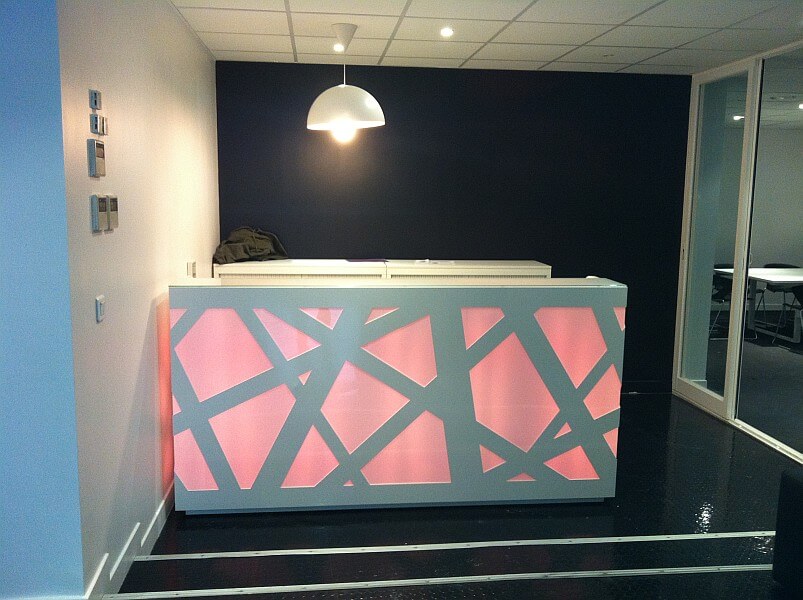 ZIG-ZAG W126" Straight Reception Desk w/RGB Light