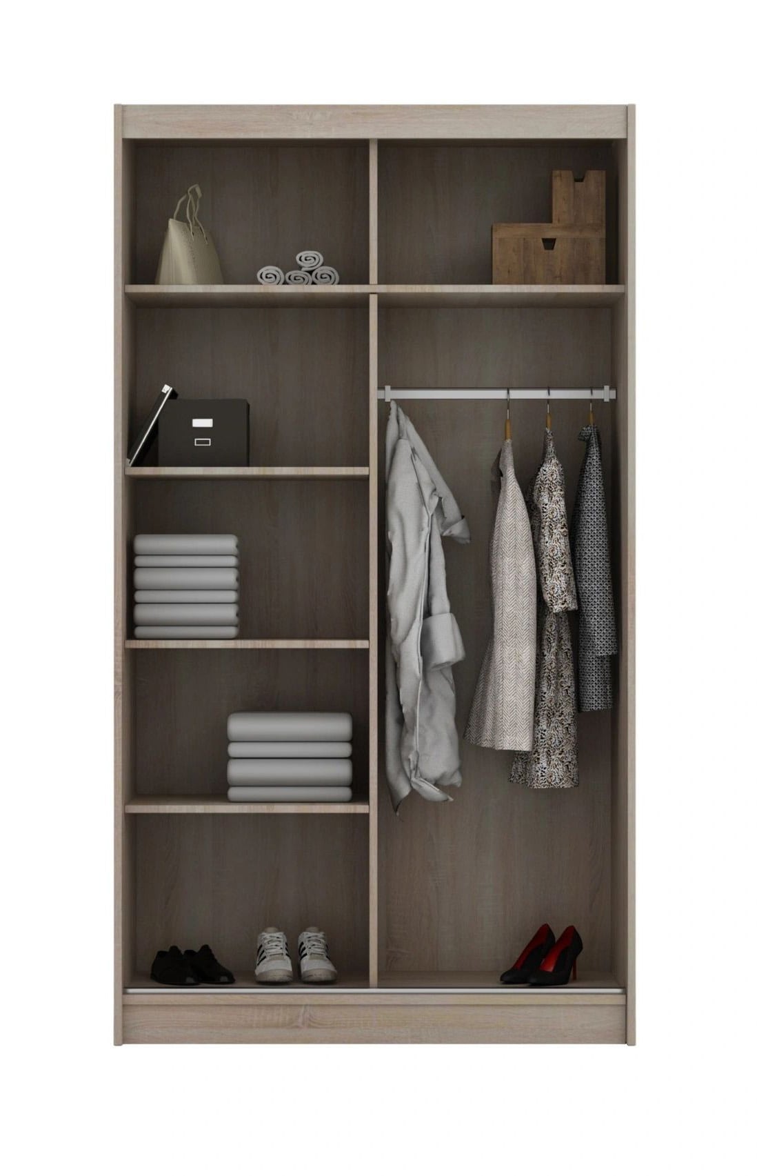 Classic 47-inch 2-Door Wood Wardrobe