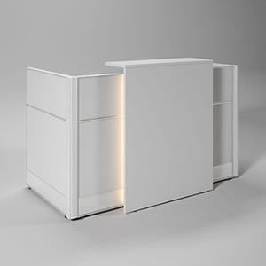 ✓ TERA Small Reception Desk w/Light Panel by MDD Office Furniture
